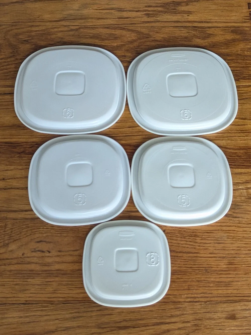 Vintage Rubbermaid Servin' Saver #5 6 8 Canisters Set of 5 - White Lids - Picture 6 of 16